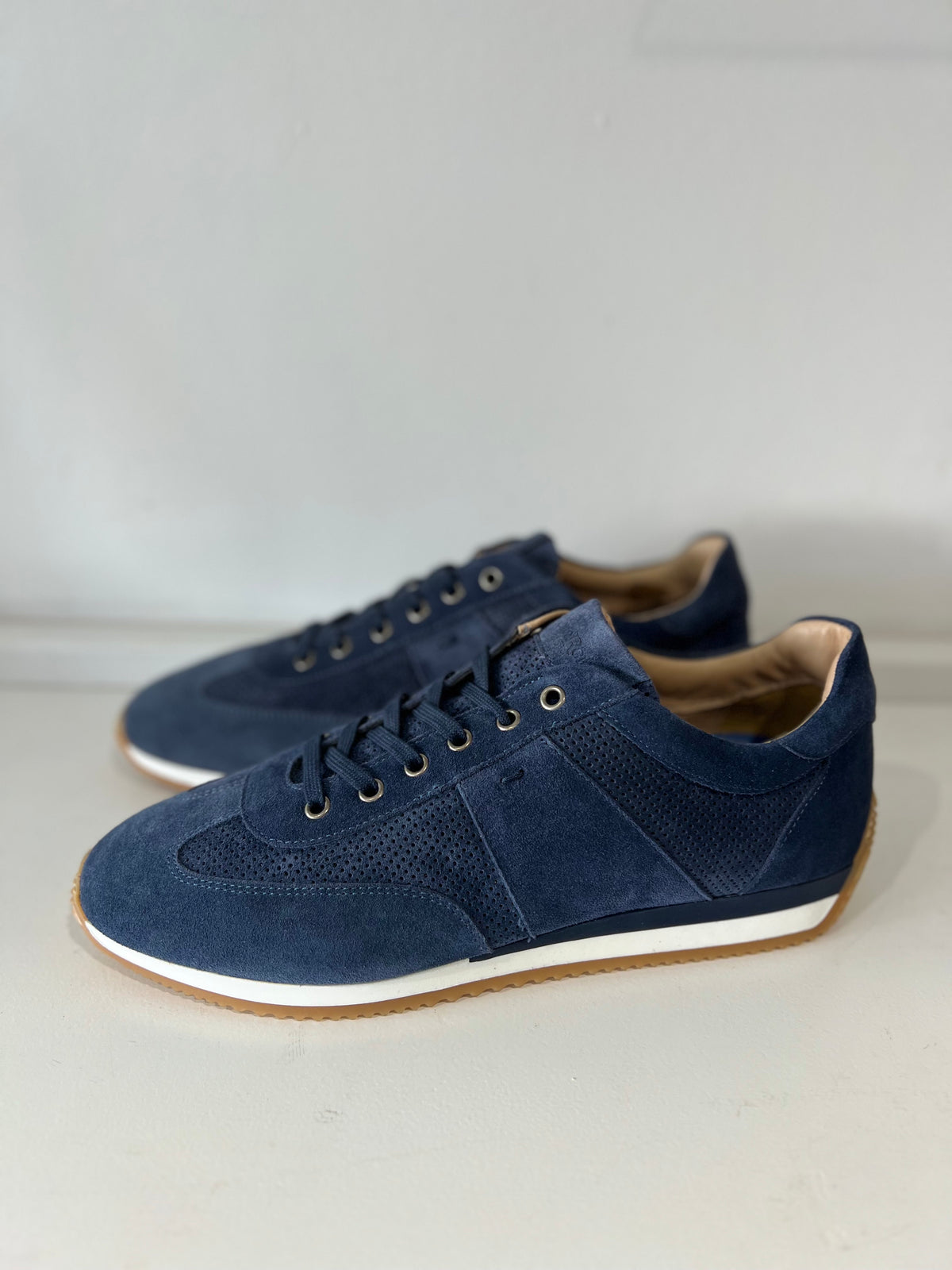 Navy Suede Trainer